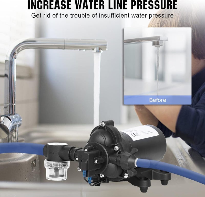 ECO-WORTHY 33-Series Industrial Water Pressure Pump 110V AC 4.0GPM 50PSI RV Fresh Water Diaphragm Pump include Garden Hose Adapters for Irrigation Marine Boat Sprinkler Faucet - Image 5